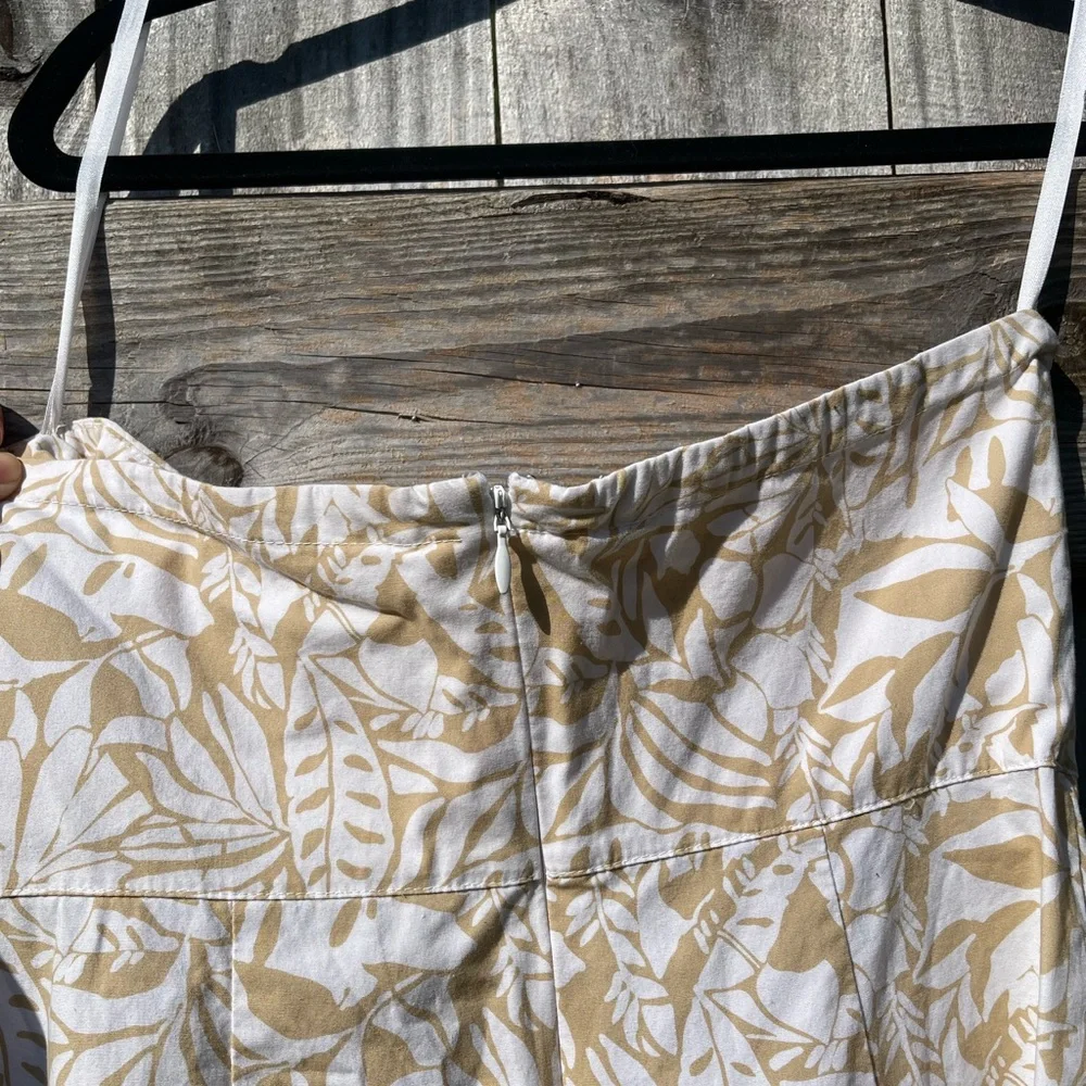 GAP Strapless Cream and Khaki Dress Size 10 - Picture 8 of 9
